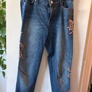Elegant Embroidered Skinny Jeans